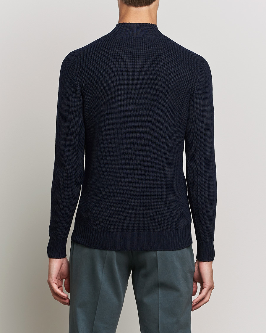Herr | Tröjor | Gran Sasso | Rainwool Mock Neck Navy
