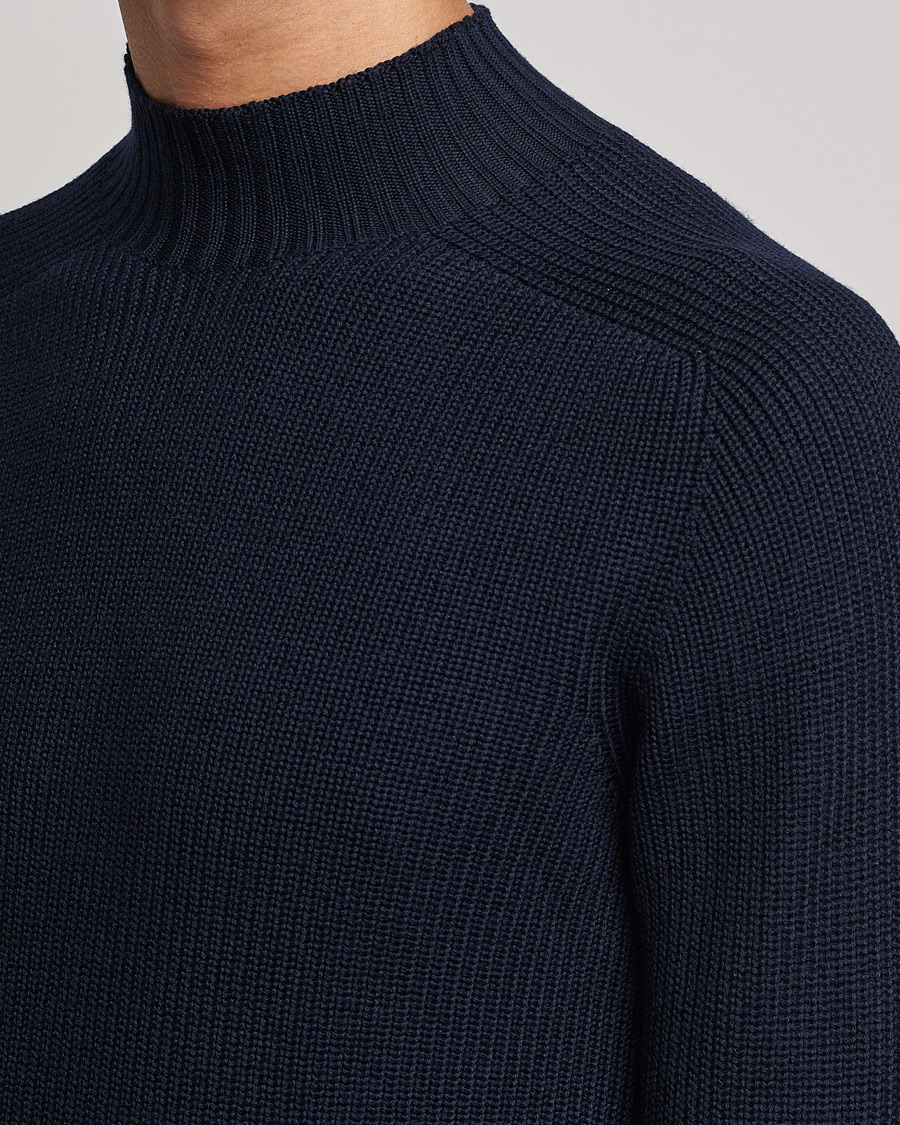 Herr | Tröjor | Gran Sasso | Rainwool Mock Neck Navy