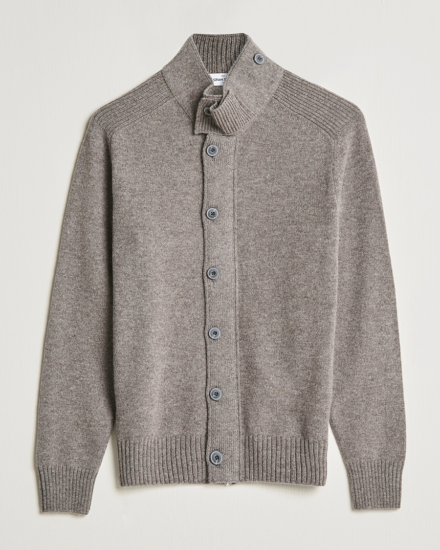 Herr | Tröjor | Gran Sasso | Heavy Wool Cardigan Light Brown