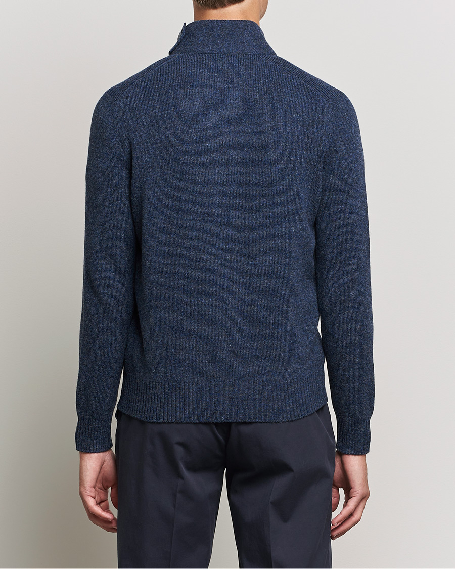Herr | Tröjor | Gran Sasso | Heavy Wool Cardigan Navy