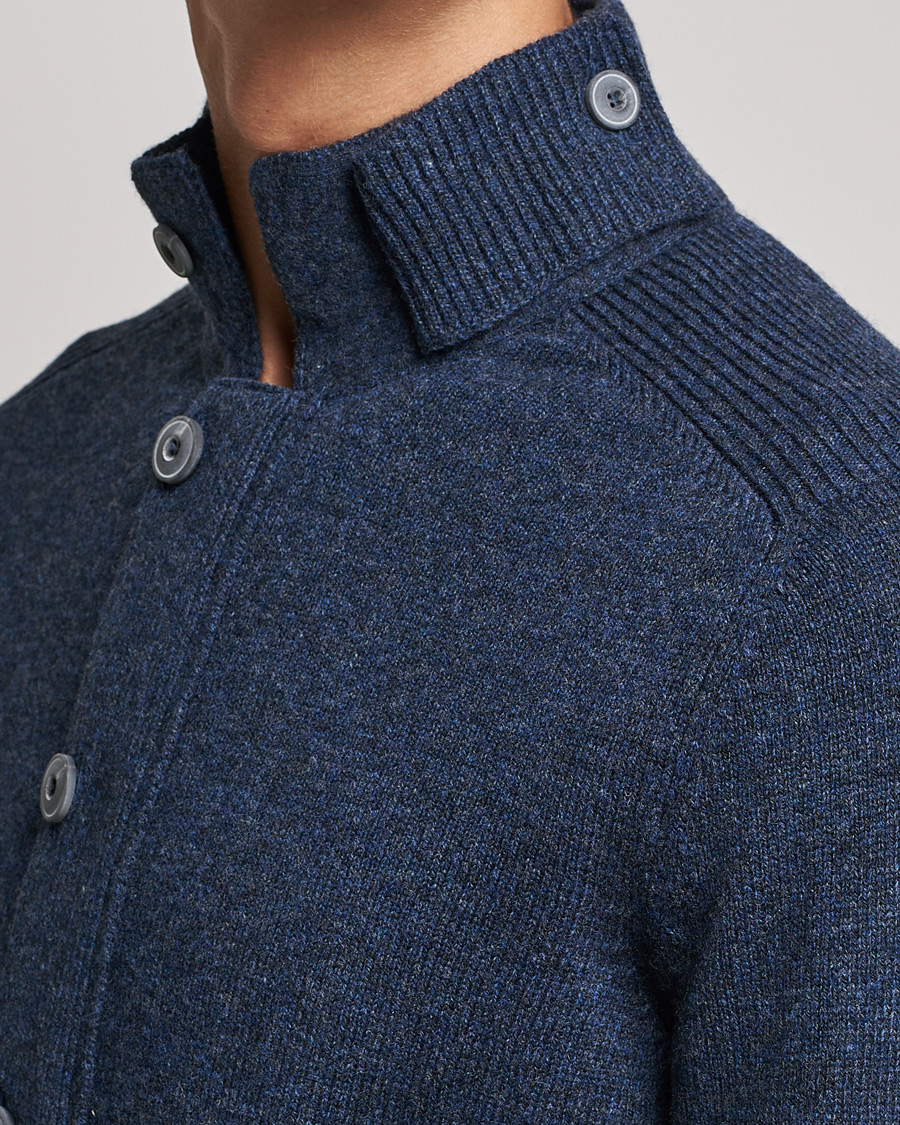 Herr | Tröjor | Gran Sasso | Heavy Wool Cardigan Navy