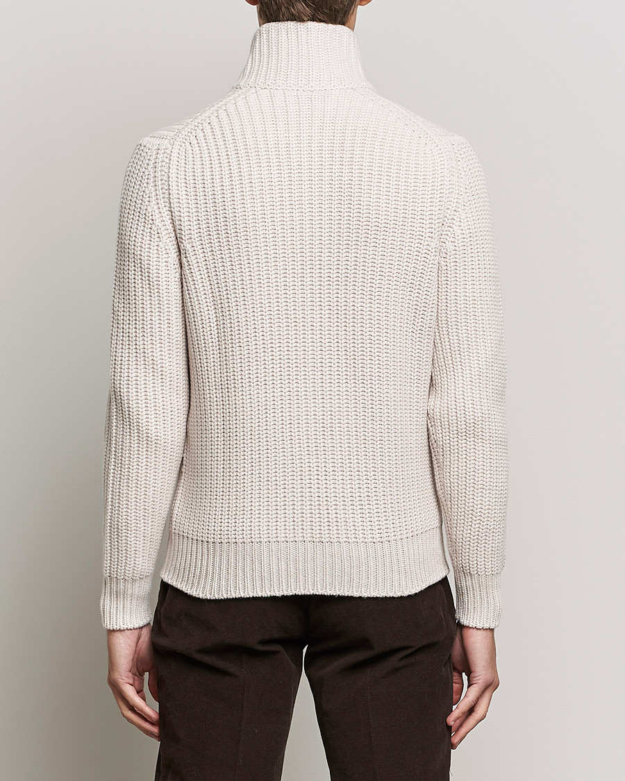 Herr | Tröjor | Gran Sasso | Heavy Wool/Cashmere Full Zip Beige