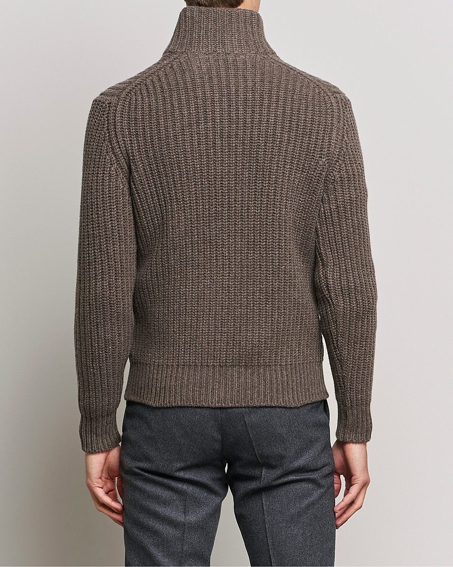 Herr | Tröjor | Gran Sasso | Heavy Wool/Cashmere Full Zip Brown
