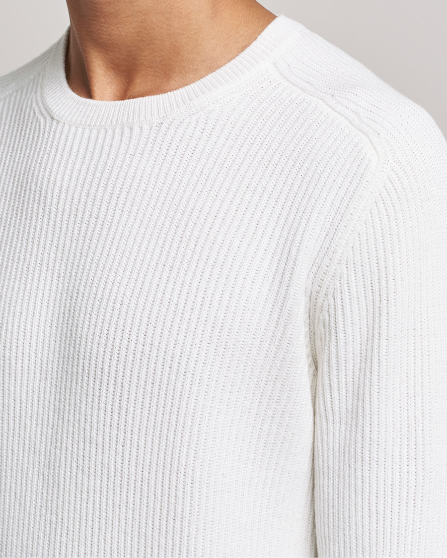 Herr | Tröjor | Gran Sasso | Knitted Wool/Cashmere Structure Crewneck Off White