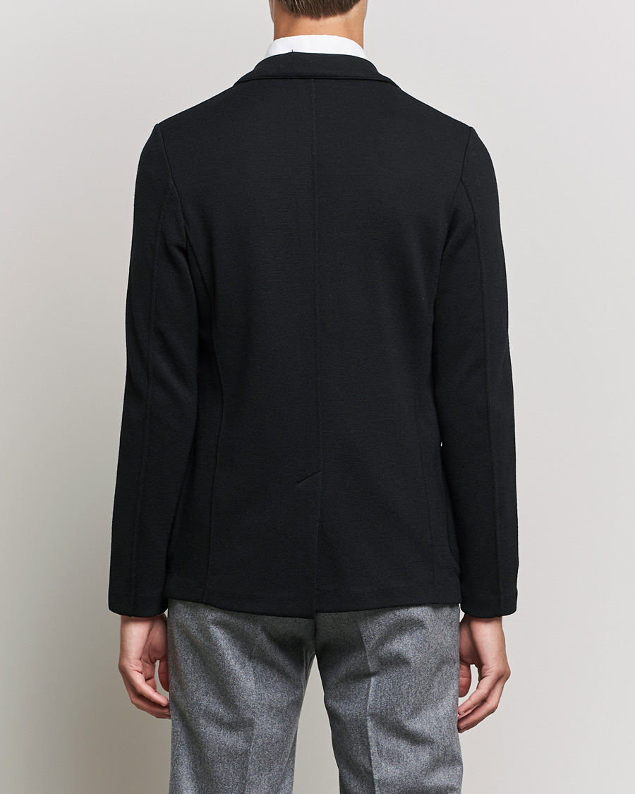 Herr | Kavajer | Gran Sasso | Travel Wool Knitted Jacket Black