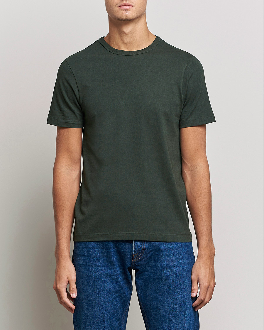 Herr | T-Shirts | Merz b. Schwanen | Relaxed Loopwheeled Sturdy Tee Forest