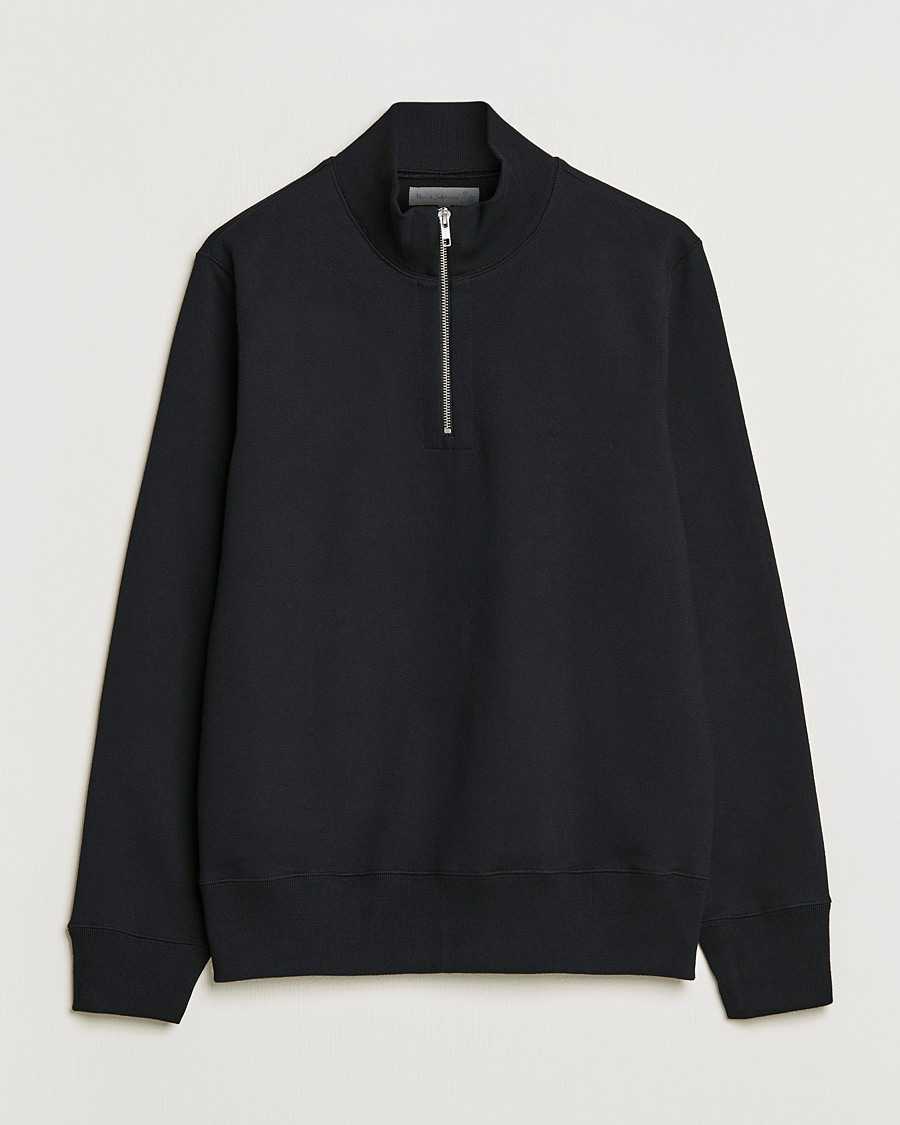Herr | Tröjor | Merz b. Schwanen | Organic Cotton Half Zip Sweat Black