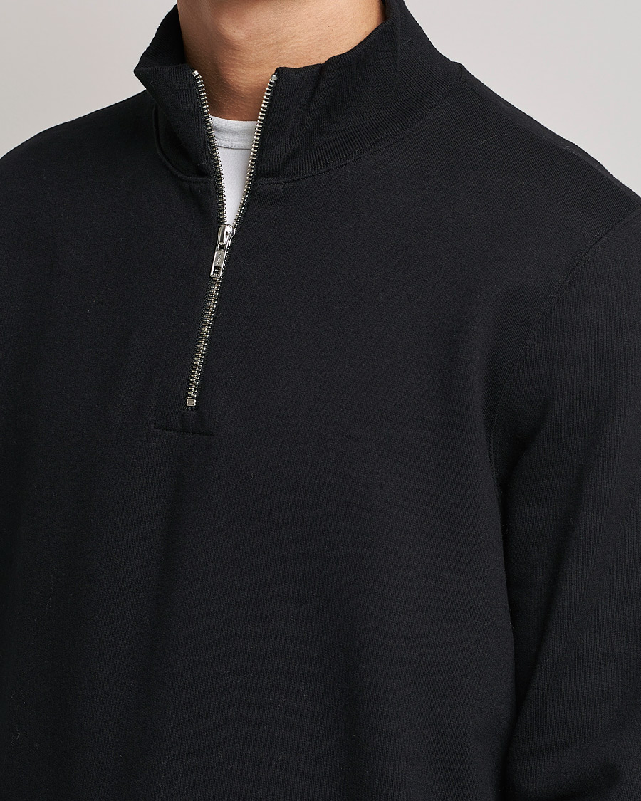 Herr | Tröjor | Merz b. Schwanen | Organic Cotton Half Zip Sweat Black