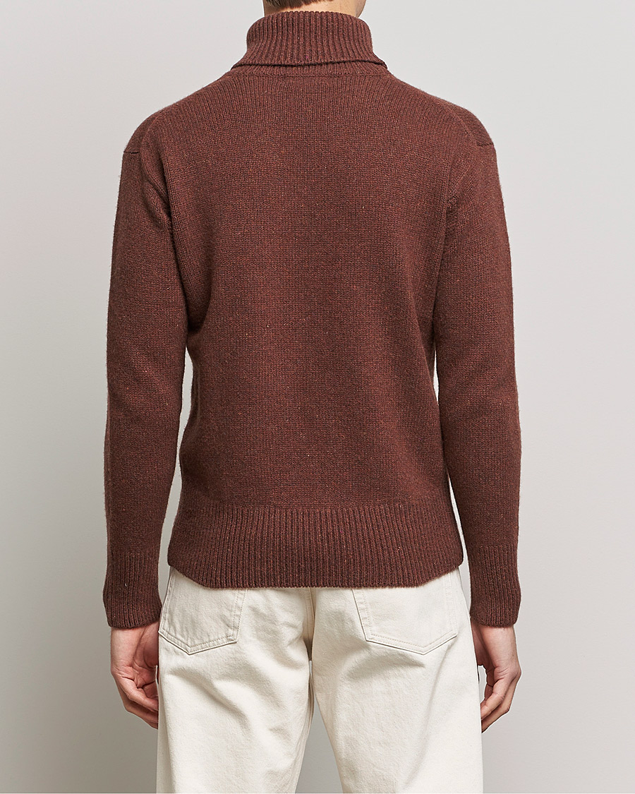 Herr | Tröjor | Merz b. Schwanen | Cashmere/Merino Rollneck Chestnut