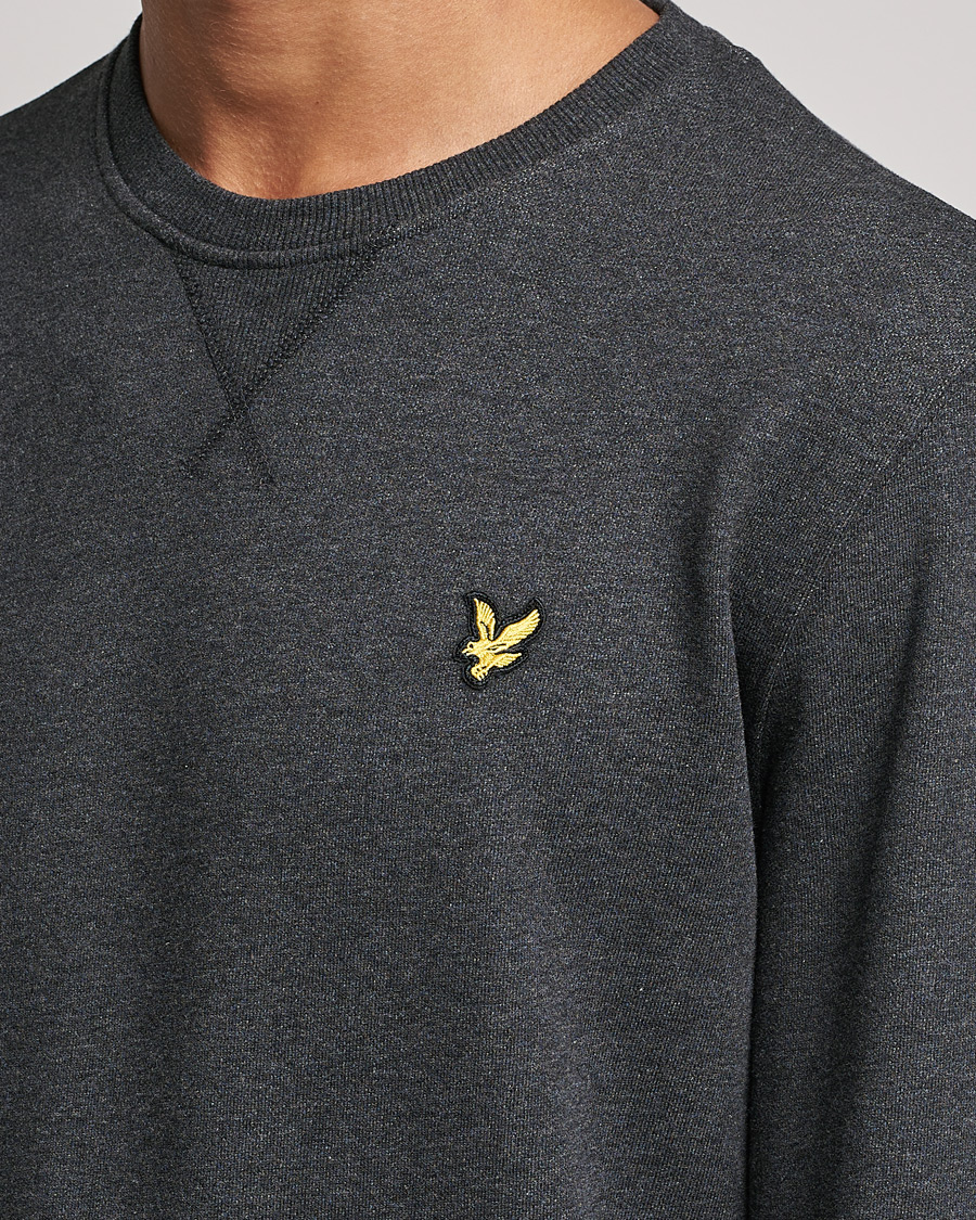 Herr | Tröjor | Lyle & Scott | Organic Cotton Crew Neck Charcoal Marl