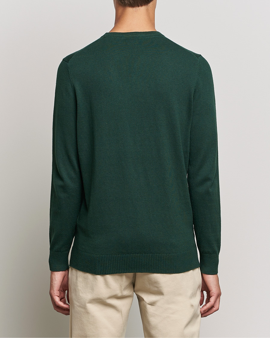 Herr | Tröjor | Lyle & Scott | Crew Neck Cotton/Merino Jumper Dark Green