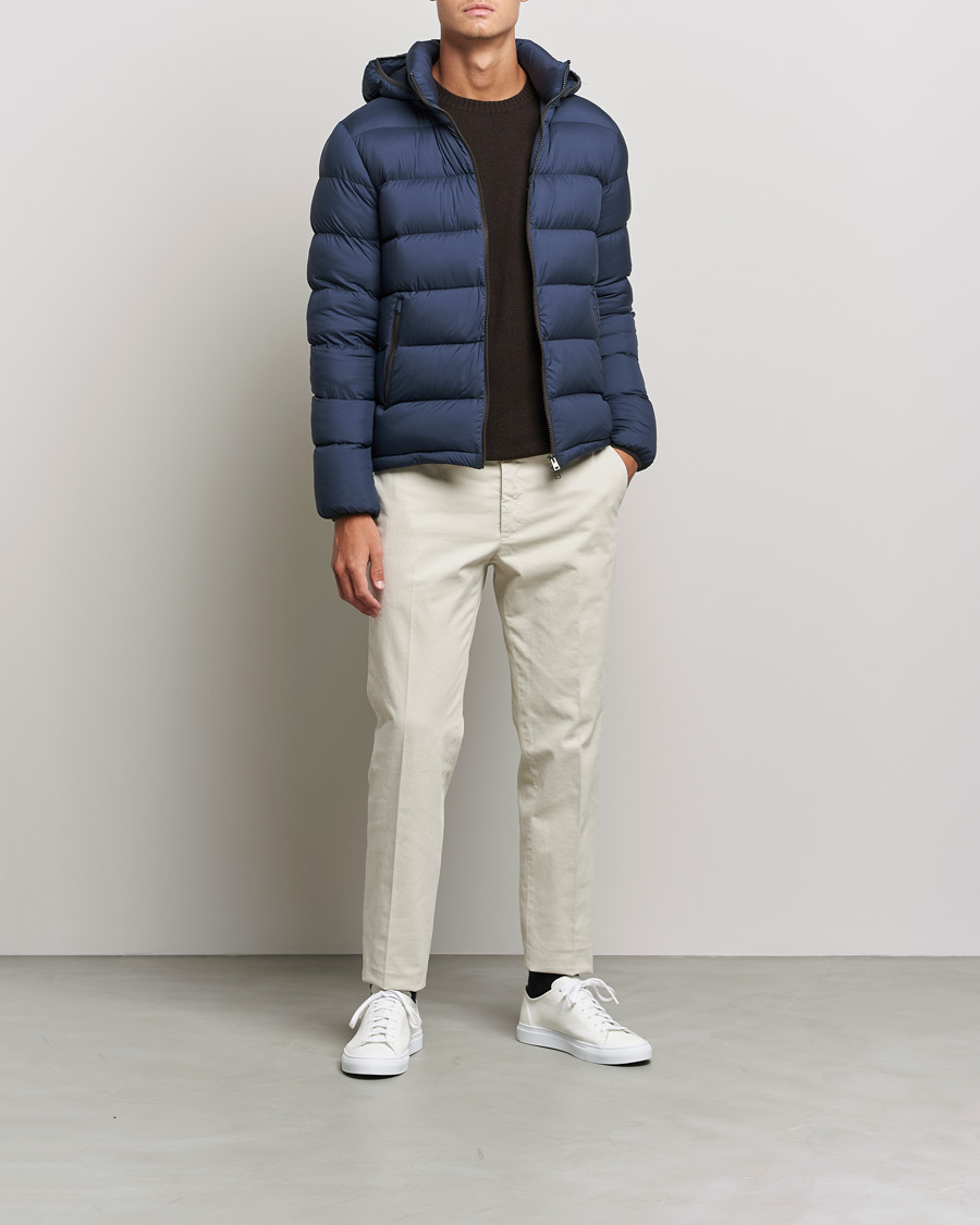 Herr | Jackor | Herno | Matt Nylon Down Jacket Navy
