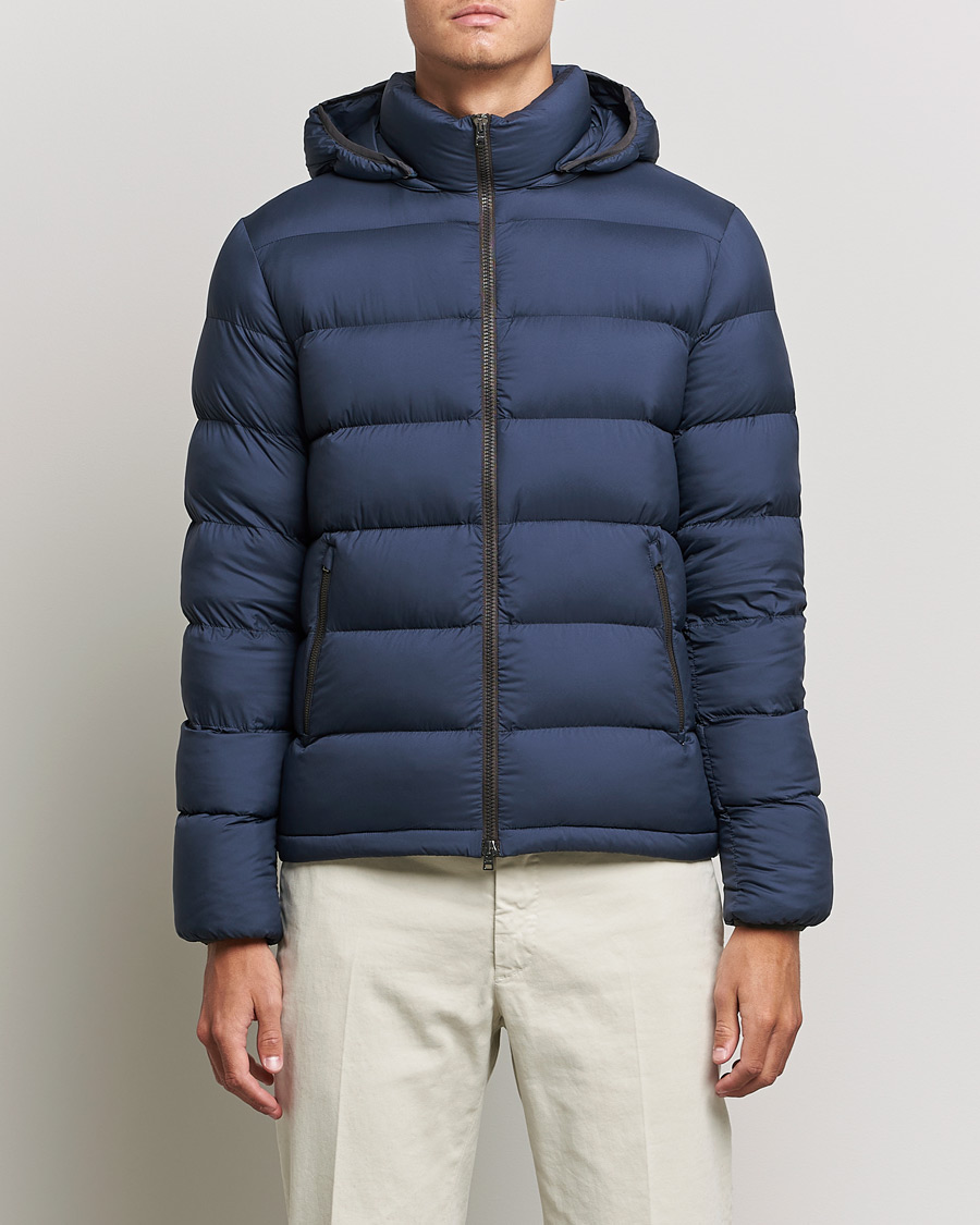 Herr | Jackor | Herno | Matt Nylon Down Jacket Navy