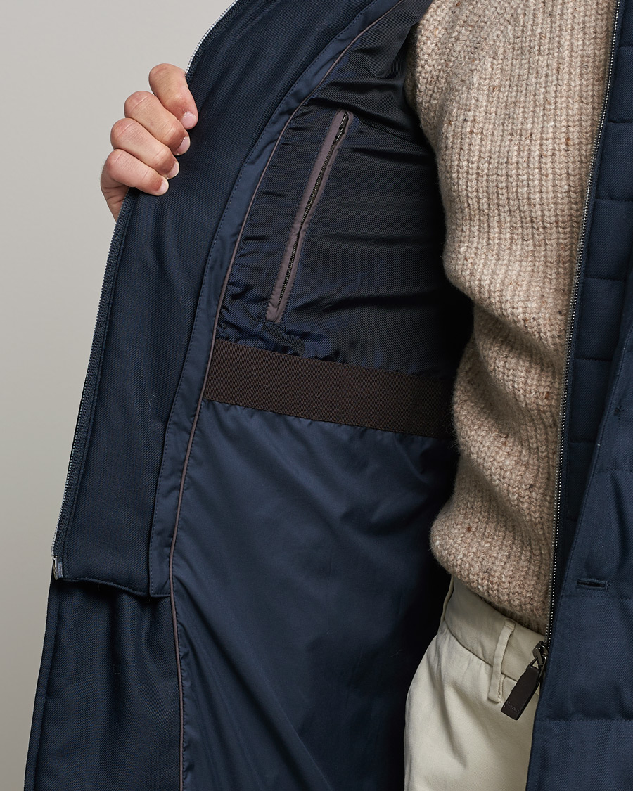 Herr | Jackor | Herno | Flannel Down Coat Navy