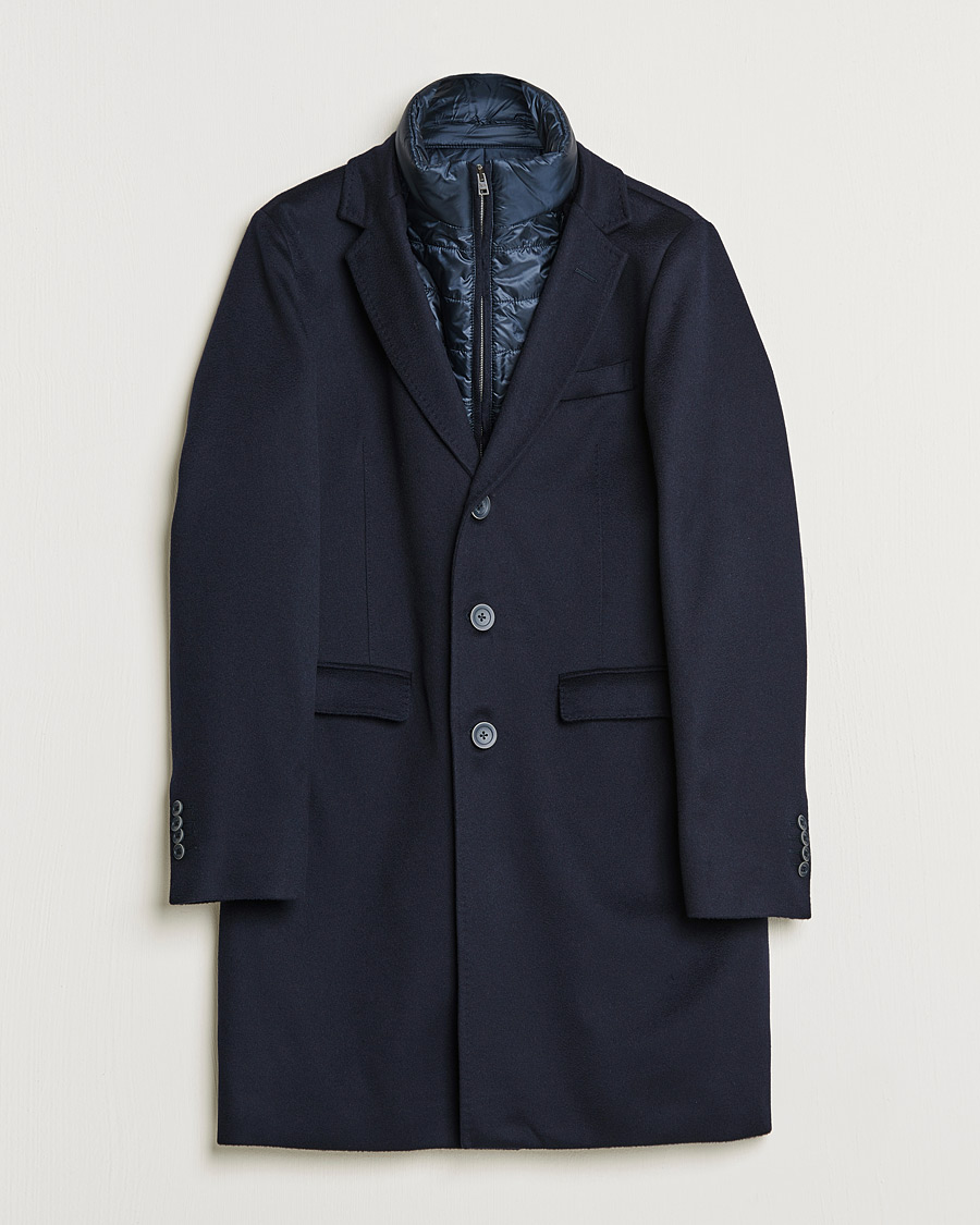 Herr | Jackor | Herno | Cashmere Zip Coat Navy