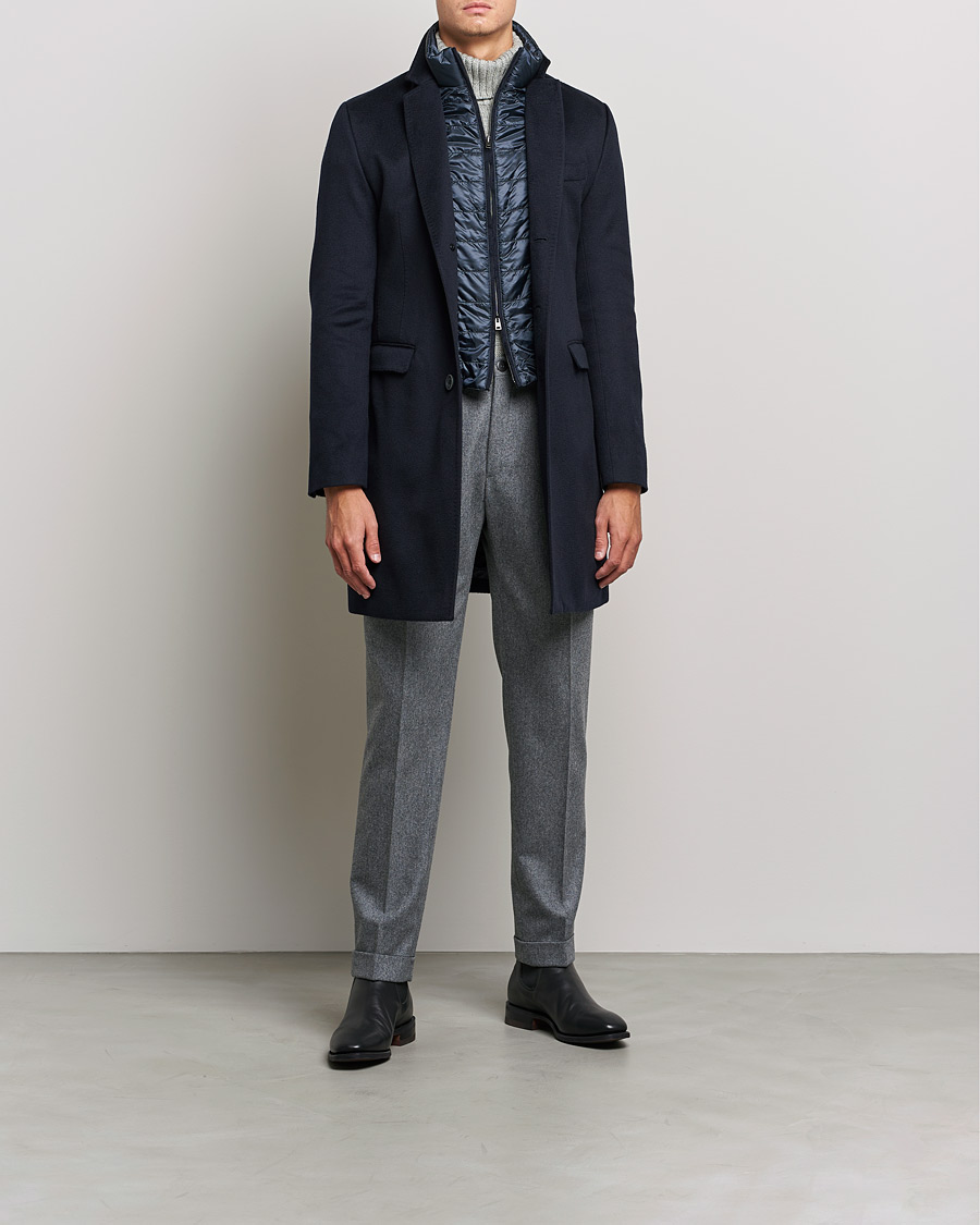 Herr | Jackor | Herno | Cashmere Zip Coat Navy