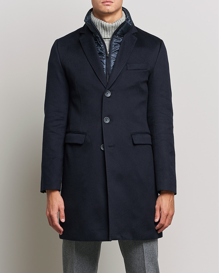 Herr | Jackor | Herno | Cashmere Zip Coat Navy