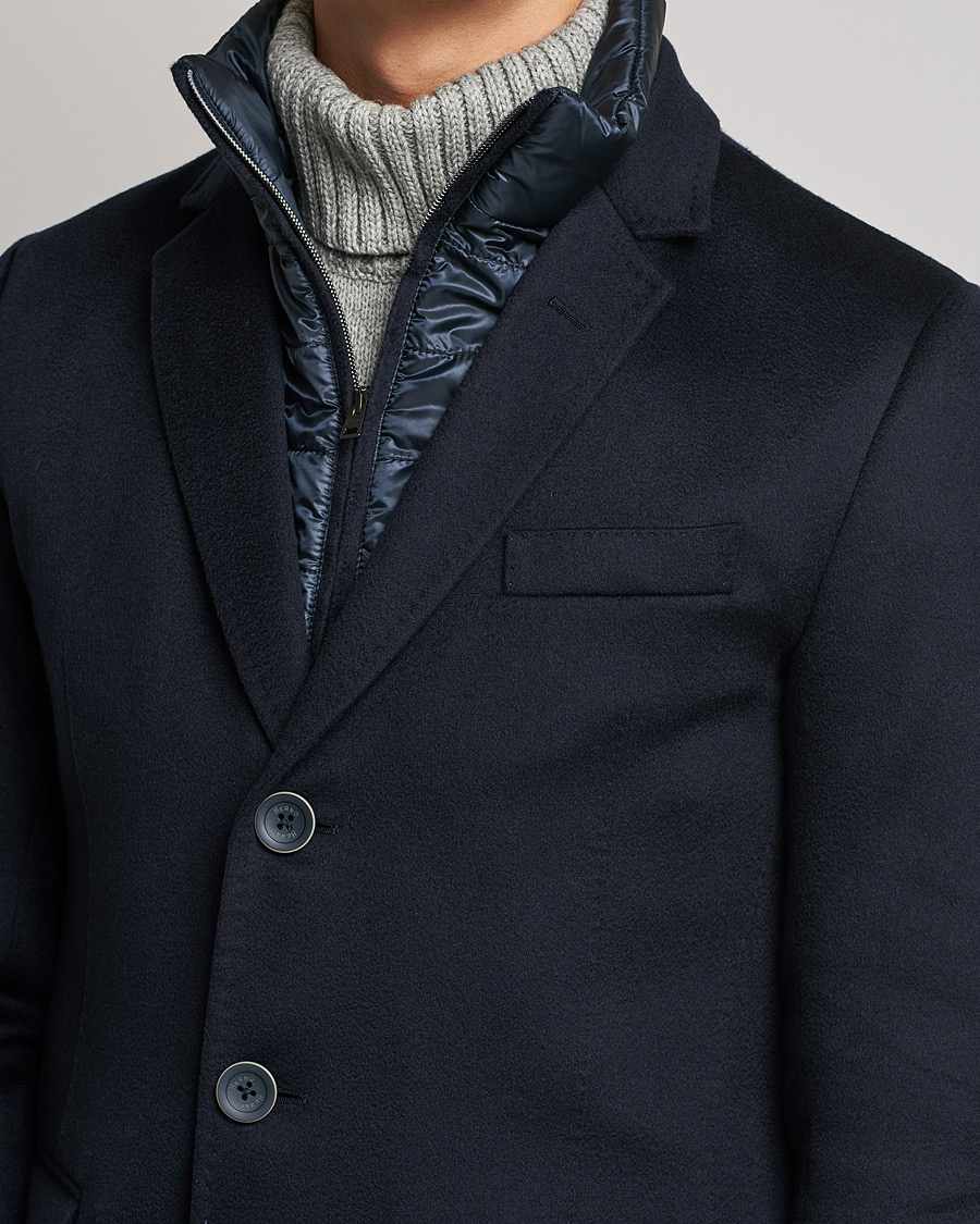 Herr | Jackor | Herno | Cashmere Zip Coat Navy