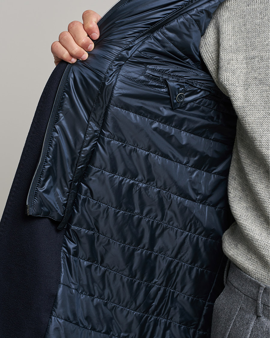 Herr | Jackor | Herno | Cashmere Zip Coat Navy