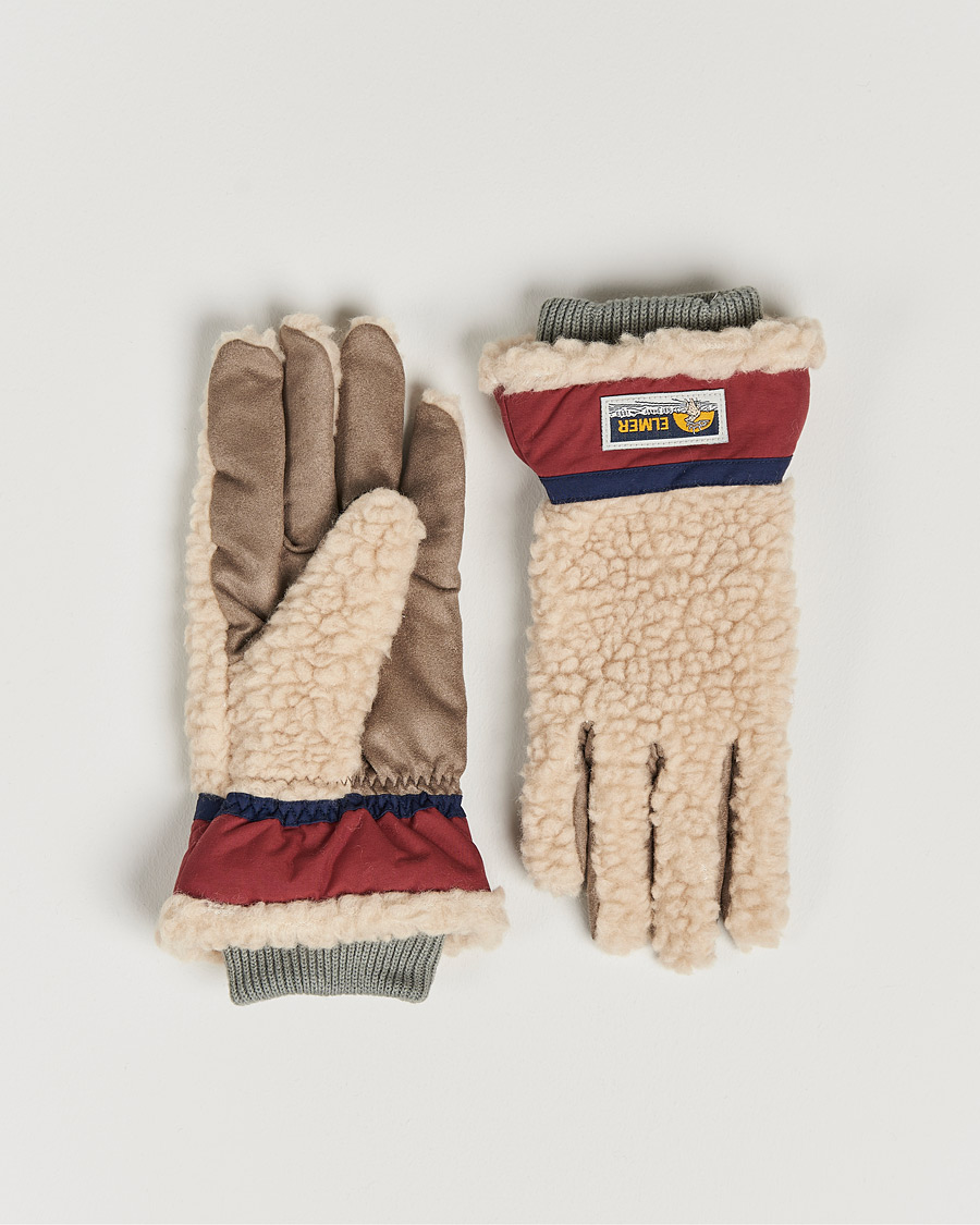 Herr | Elmer by Swany Sota Wool Teddy Gloves Beige/Wine | Elmer by Swany | Sota Wool Teddy Gloves Beige/Wine