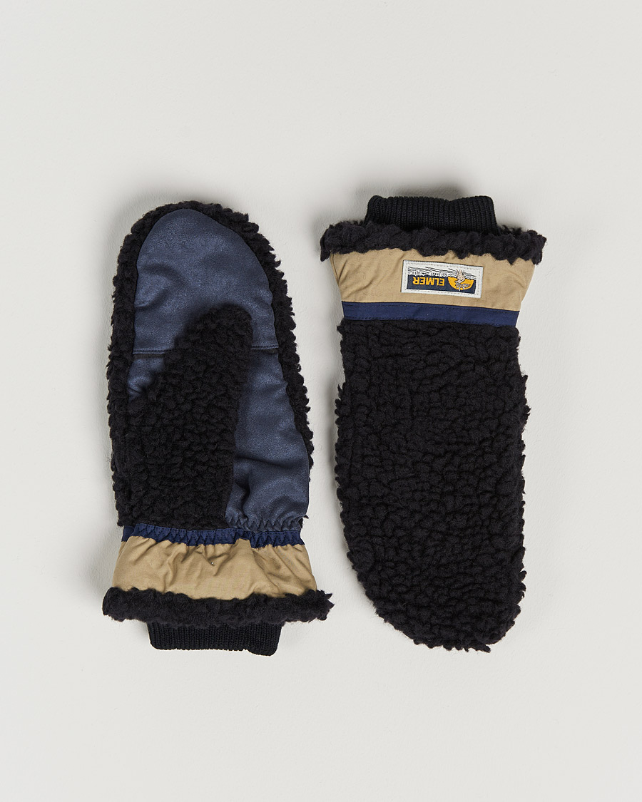 Herr | Elmer by Swany Miyo Wool Teddy Mittens Black | Elmer by Swany | Miyo Wool Teddy Mittens Black