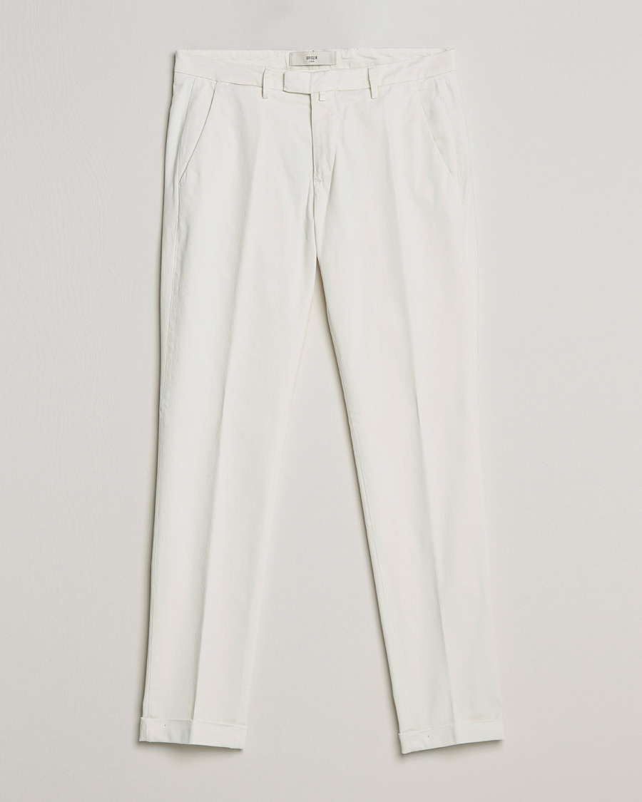 Herr | Byxor | Briglia 1949 | Slim Fit Cotton Stretch Chino Off White
