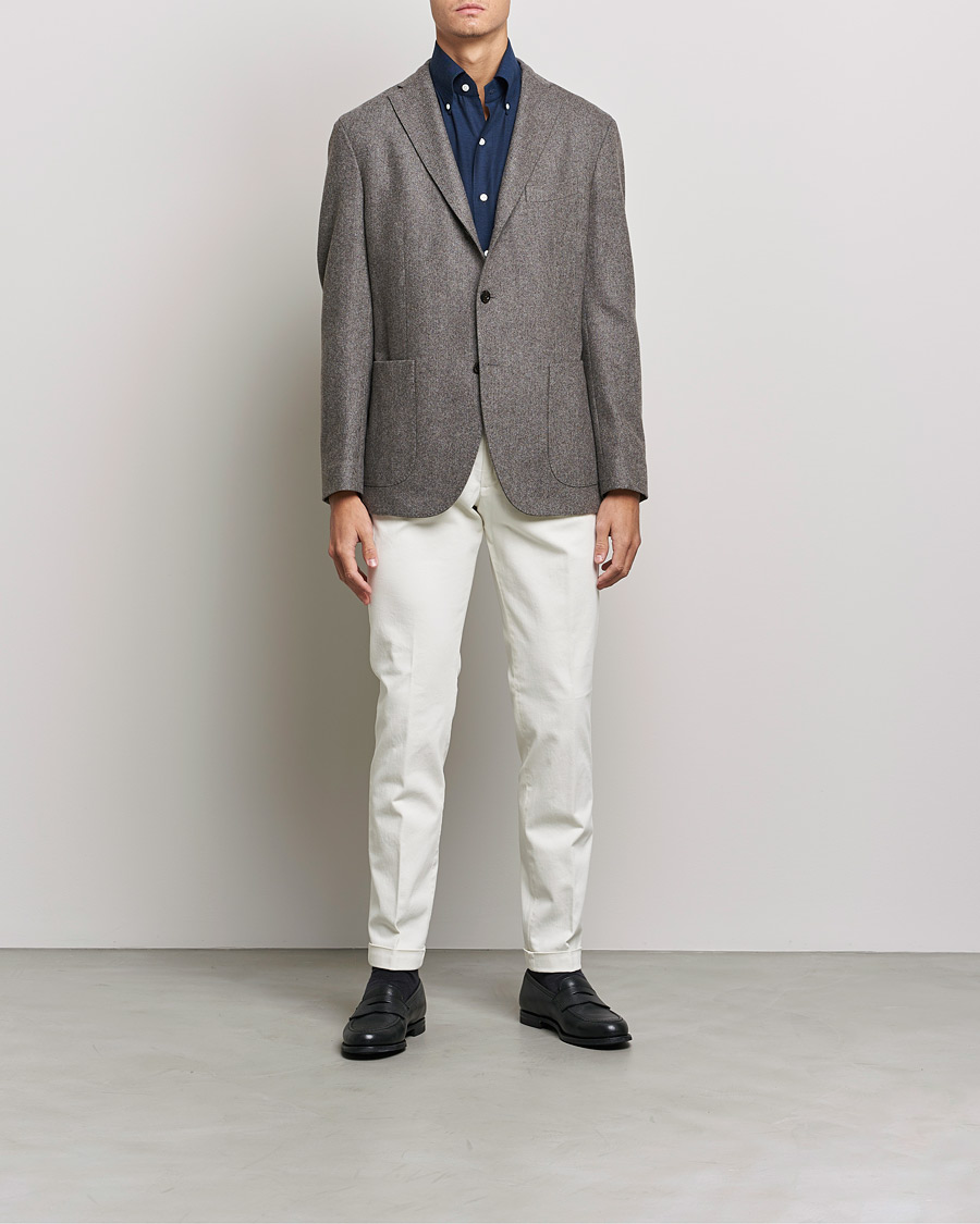 Herr | Byxor | Briglia 1949 | Slim Fit Cotton Stretch Chino Off White