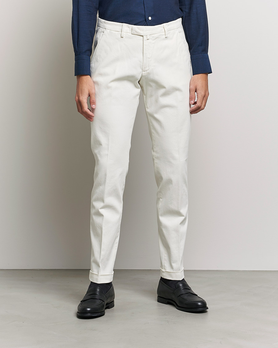 Herr | Byxor | Briglia 1949 | Slim Fit Cotton Stretch Chino Off White