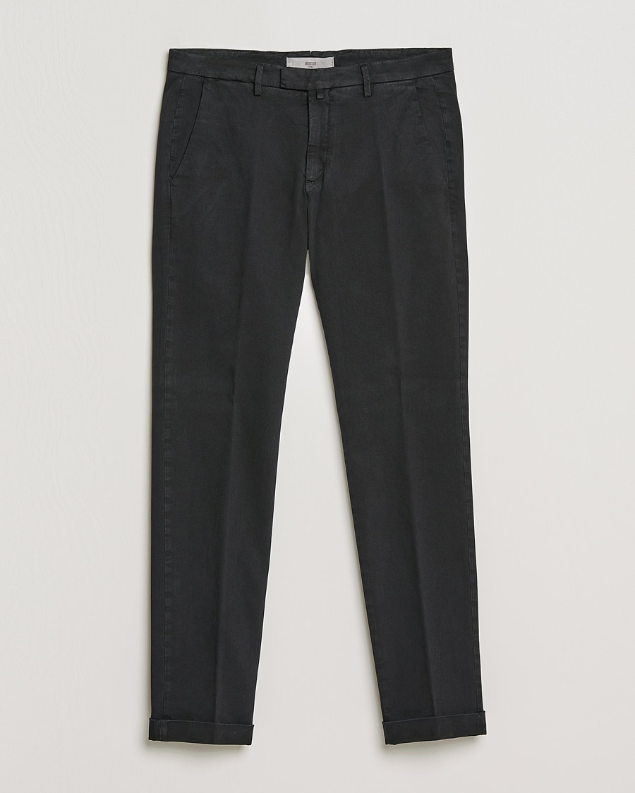 Herr | Byxor | Briglia 1949 | Slim Fit Cotton Stretch Chino Black