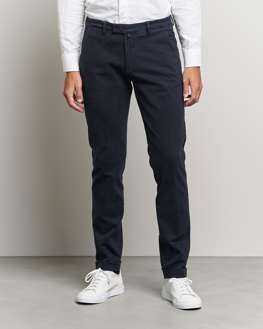 Herr | Byxor | Briglia 1949 | Slim Fit Cotton Stretch Chino Navy