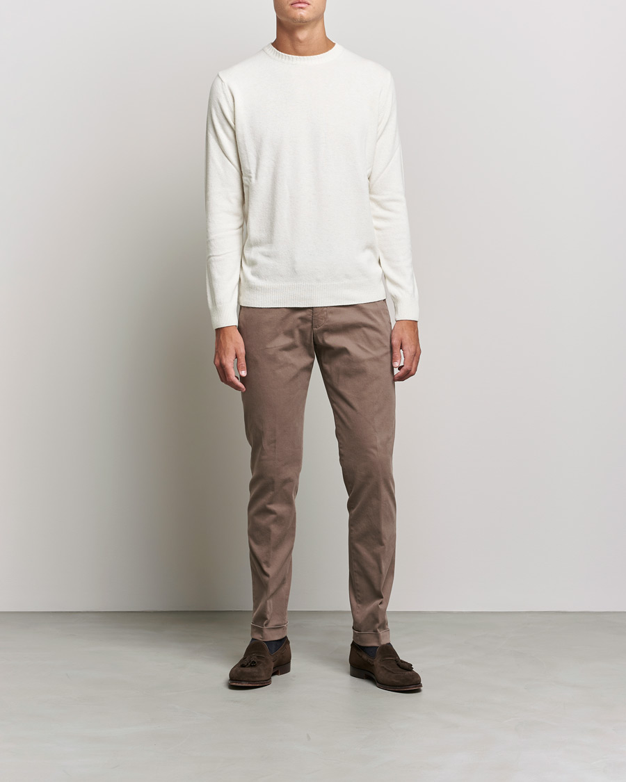 Herr | Byxor | Briglia 1949 | Slim Fit Cotton Stretch Chino Taupe