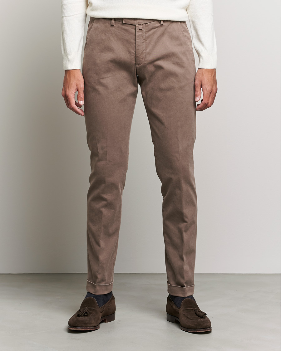 Herr | Byxor | Briglia 1949 | Slim Fit Cotton Stretch Chino Taupe