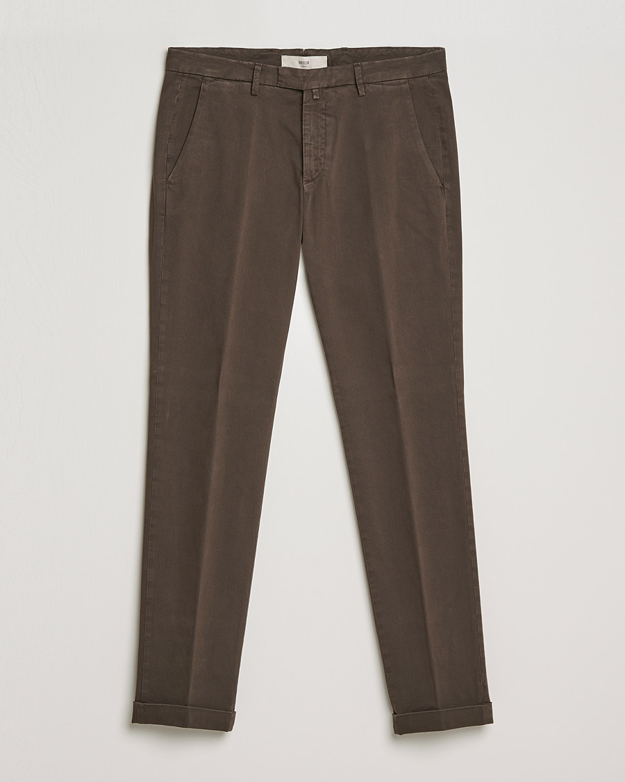 Herr | Byxor | Briglia 1949 | Slim Fit Cotton Stretch Chino Coffe Brown