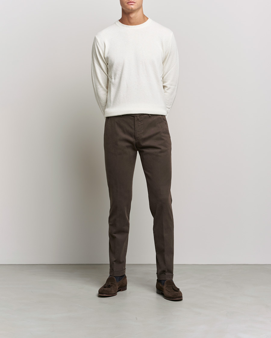 Herr | Byxor | Briglia 1949 | Slim Fit Cotton Stretch Chino Coffe Brown