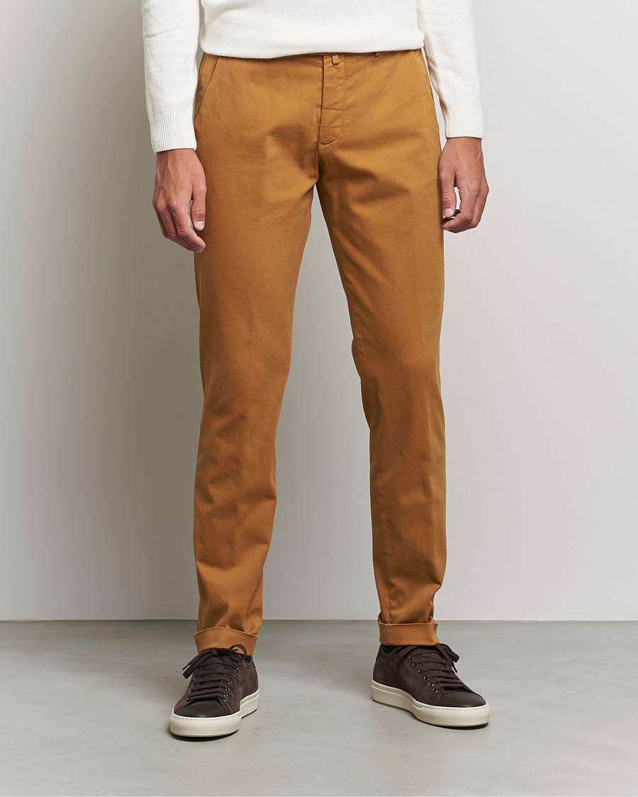 Herr | Byxor | Briglia 1949 | Slim Fit Cotton Stretch Chino Golden Brown