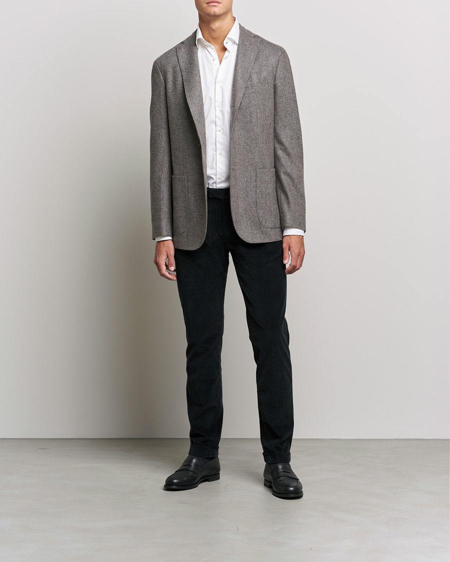 Herr | Byxor | Briglia 1949 | Slim Fit Corduroy Trousers Black