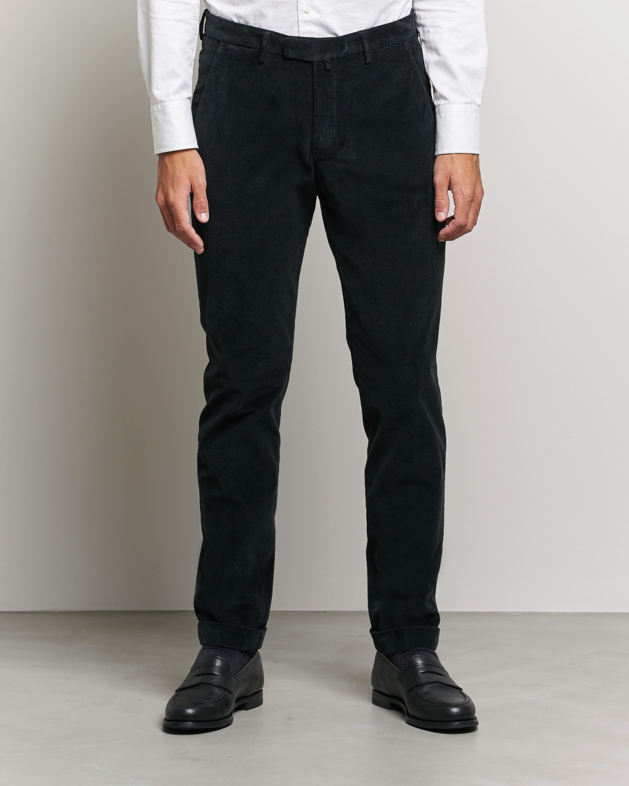 Herr | Byxor | Briglia 1949 | Slim Fit Corduroy Trousers Black