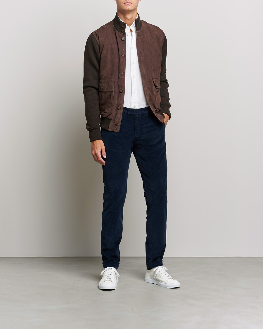 Herr | Byxor | Briglia 1949 | Slim Fit Corduroy Trousers Navy