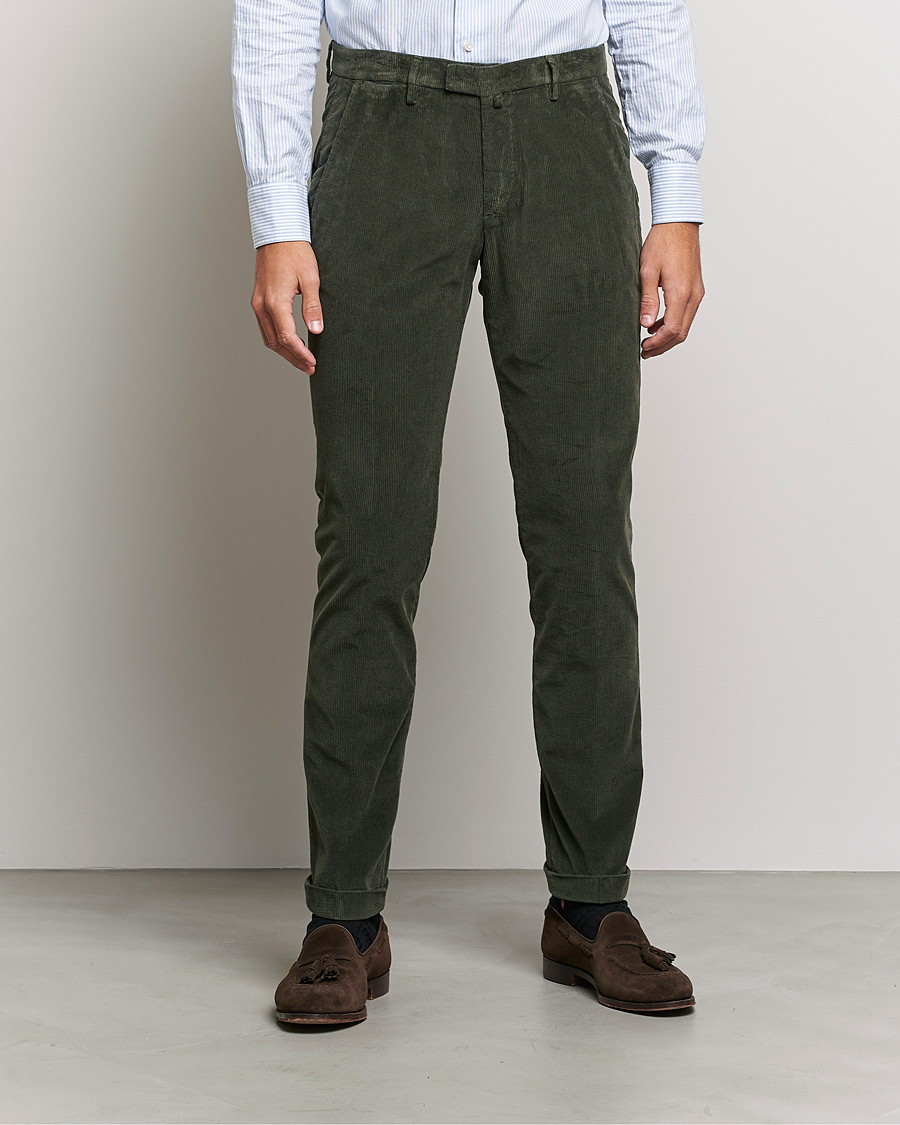 Herr | Avdelningar | Briglia 1949 | Slim Fit Corduroy Trousers Dark Green