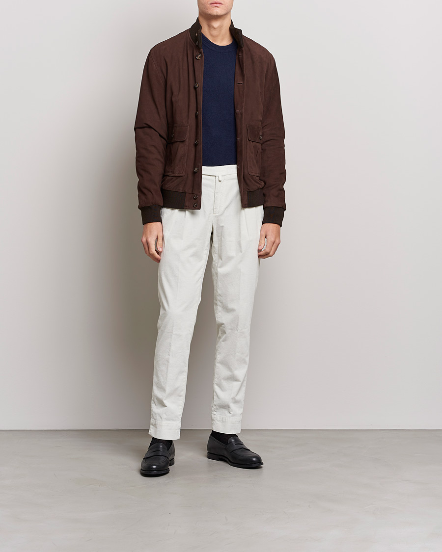 Herr | Chinos | Briglia 1949 | Easy Fit Corduroy Trousers Off White