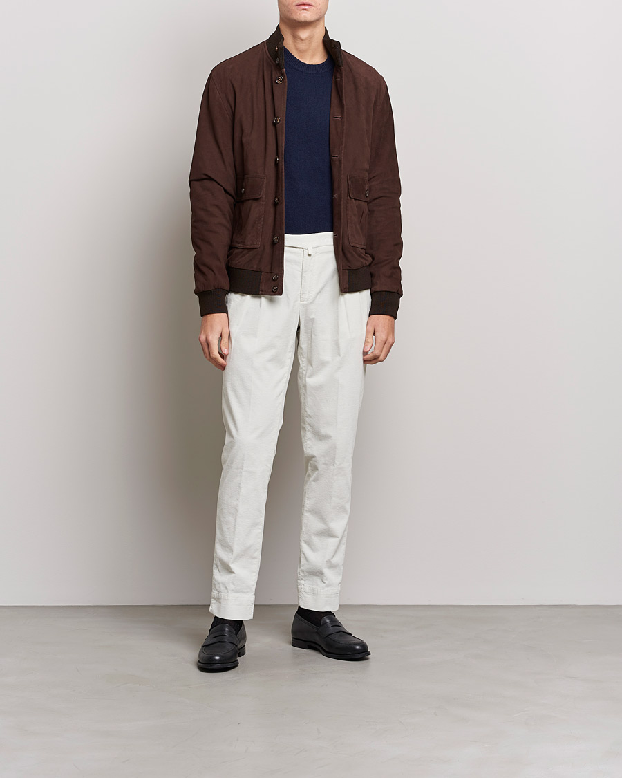 Herr | Byxor | Briglia 1949 | Easy Fit Corduroy Trousers Off White