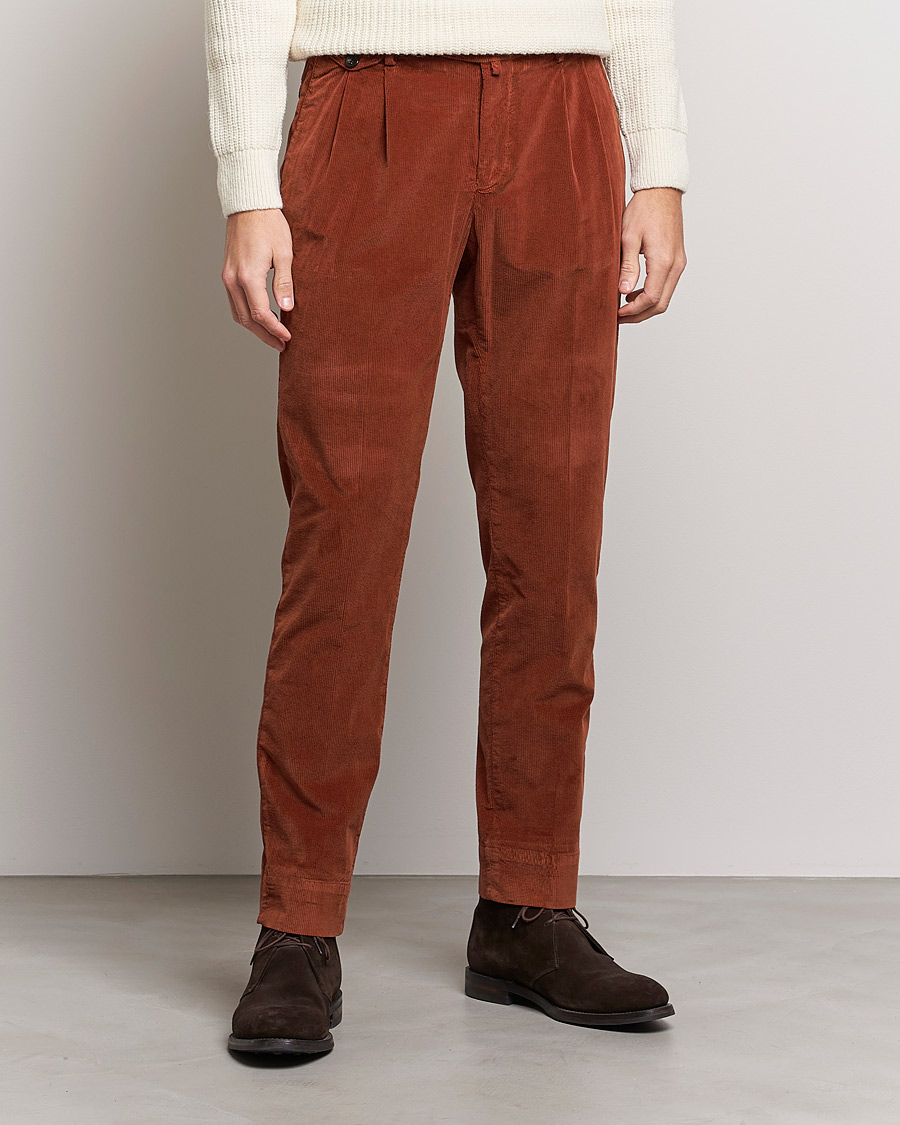 Herr | Byxor | Briglia 1949 | Easy Fit Corduroy Trousers Rust Red