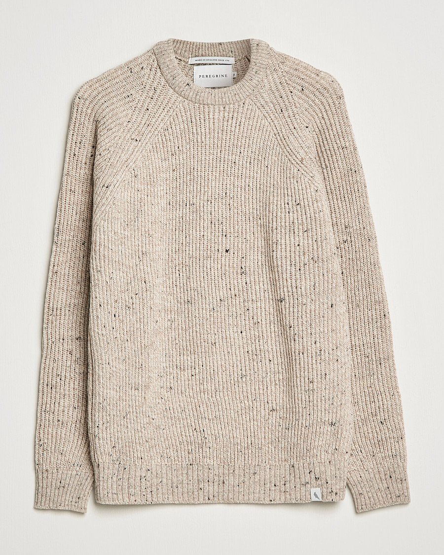 Herr | Tröjor | Peregrine | Ford Knitted Wool Jumper Oatmeal