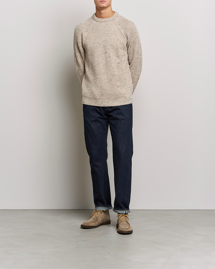 Herr | Tröjor | Peregrine | Ford Knitted Wool Jumper Oatmeal