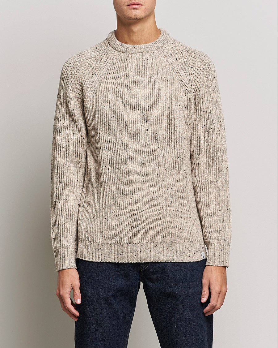 Herr | Tröjor | Peregrine | Ford Knitted Wool Jumper Oatmeal