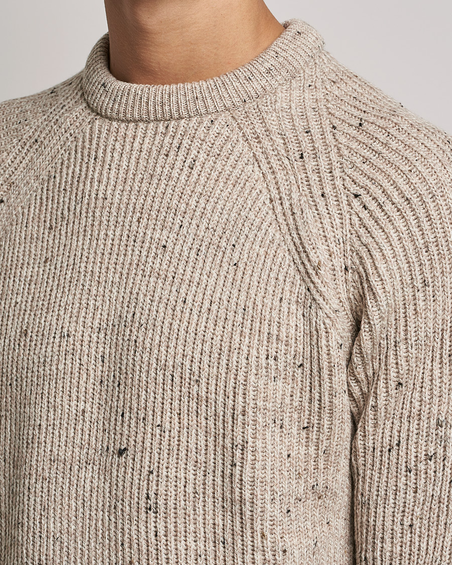 Herr | Tröjor | Peregrine | Ford Knitted Wool Jumper Oatmeal