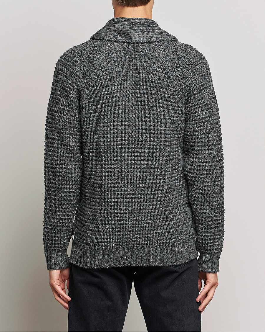 Herr | Tröjor | Peregrine | Waffle Wool Shawl Cardigan Nimbus