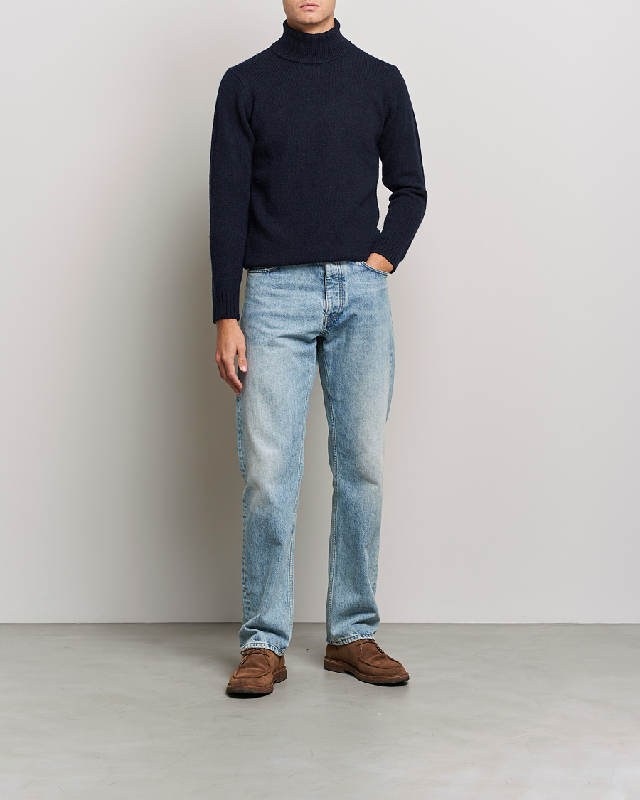 Herr | Tröjor | Peregrine | Maker's Stitch Merino Polo Navy