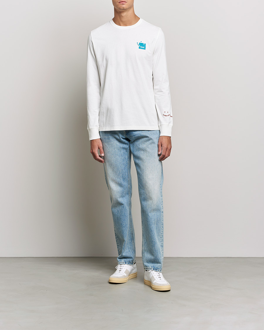 Herr | T-Shirts | PS Paul Smith | Happy Face Long Sleeve T-Shirt White