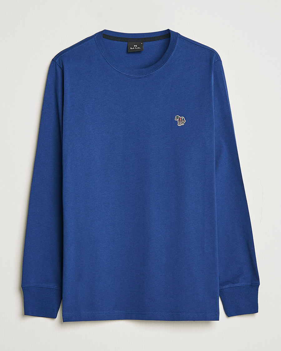 Herr | T-Shirts | PS Paul Smith | Zebra Organic Cotton Long Sleeve T-Shirt Navy